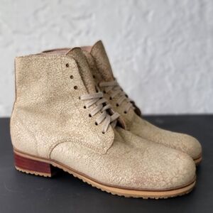 Gee Wawa Vintage Leather Lace Up Boots Booties Size 7.5 Y2K Boho Gothic Retro